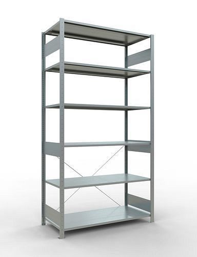 Schulte legbord, basisveld, 6 opbergniveaus, kruisschoor, vakbelasting 150 kg, 1360 x 636 x 2500 mm, 278721