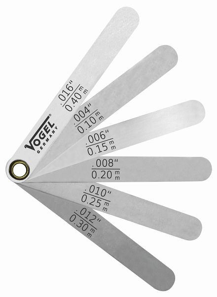 Vogel Germany ventielinstelmeter set, per stuk in zak, 0.10 - 0.40 mm / .004 - .016 inch, 6 vellen, 415106