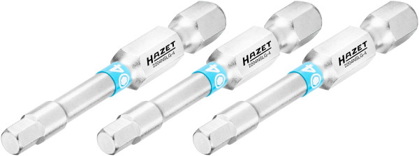 Hazet bit, massief zeskant 6,3 (1/4 inch), binnenzeskant profiel, 4 mm, aantal gereedschappen: 3, lange uitvoering, sleutelmaat: 4 mm, 2204NSLG-4/3