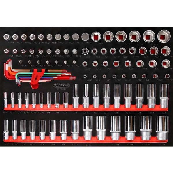 KS Tools PERFORMANCEplus gereedschapset 99-delig 1/4'+3/8'+1/2' dopsleutel, 811.0099