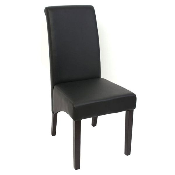 Mendler set van 2 eetkamerstoelen keukenstoelen stoel M37, kunstleer mat, zwart, donkere voeten, 22303