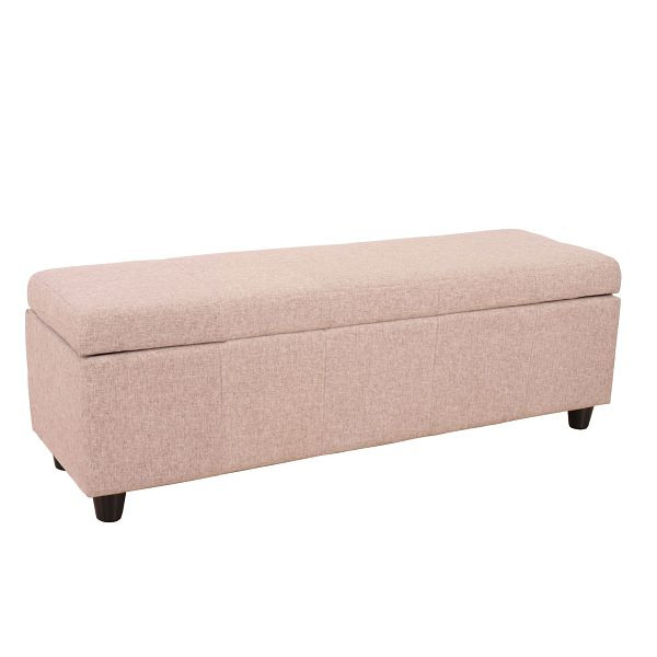 Mendler opbergkist Kriens, bankje, stof/textiel, 45x114x45cm, beige, 21445