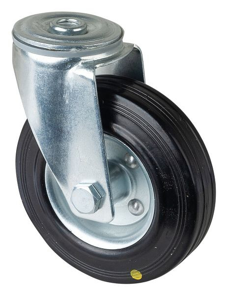 BS rollen transportrol, breedte 37 mm, Ø125 mm, tot 100 kg, loopvlak zwart antistatisch rubber, rollager, VE = 2 stuks, L101.B58.125