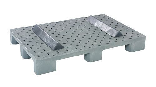 DENIOS Europallet, gemaakt van PE-RE, 800 x 1200 x 200 mm, met 9 voet en 2 kruiswiggen, VE 5, 312668