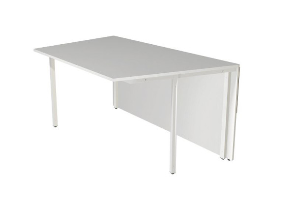 Kerkmann tafel Atlantis 3, eenzijdig schuin, B 1350 x D 820 x H 750 mm, wit/walnoot, 22329554