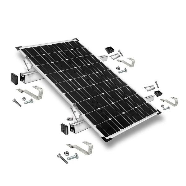 Offgridtec bevestigingsset met platte dakhaak voor montage op een schuin dak 1 zonnepaneelframe hoogte 30 mm, 8-01-013770-001