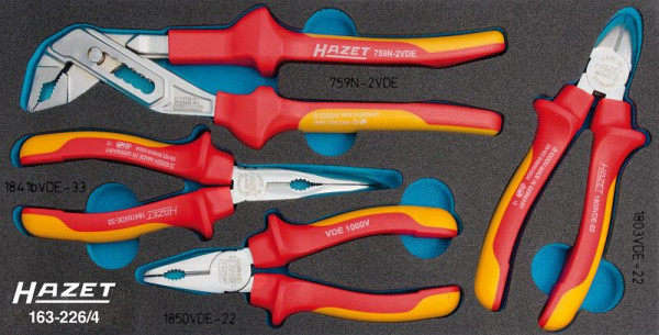 Hazet tangenset, dubbel geïsoleerd, aantal gereedschappen: 4, 163-226/4