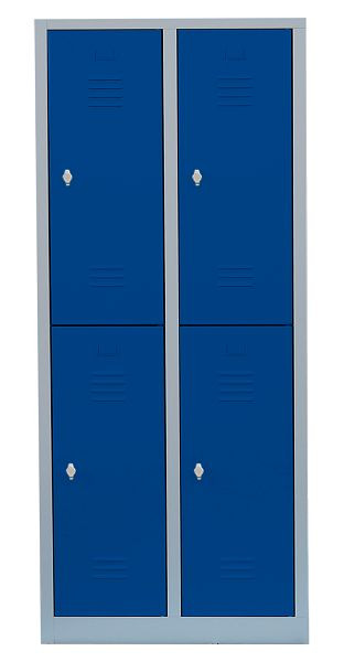 Lüllmann stalen kledingkast/garderobe, 1800 x 800 x 500 mm, lichtgrijs/gentiaanblauw, 523221