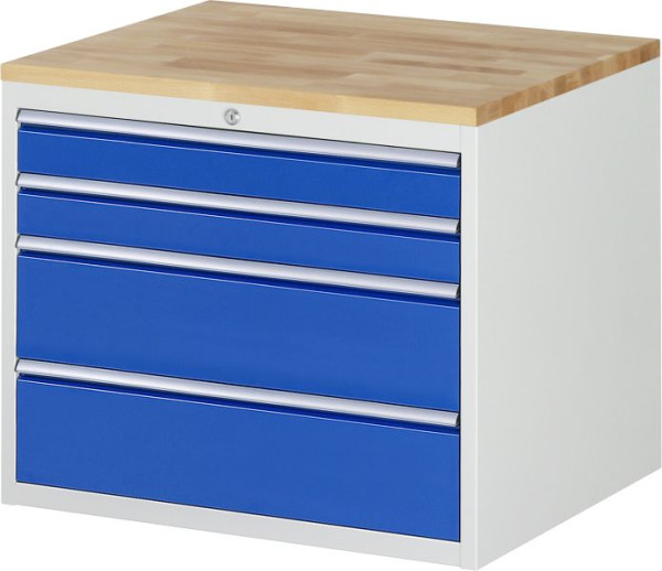 RAU ladekast serie 7000, B770 x D650 x H645mm, 4 x lade maat XL 2xH90, 2xH180 mm, massief beukenhouten blad, dikte 25 mm, 03-XL3.1A-B.11