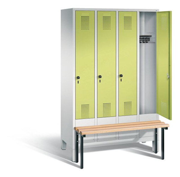 C+P Evolo garderobe, H1850xW1190xD815mm, kleur: lichtgrijs / virid groen, 48030-40 S10229