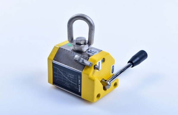 Tecnomagnete hefmagneet, permanente hefmagneet, hefkracht vlak materiaal 125 kg, rond materiaal 50 kg, MaxX 125