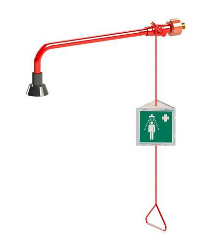 B-SAFETY lichaamsdouche, rood, schuifrozet, wandmontage, inbouw, DVGW, 306260