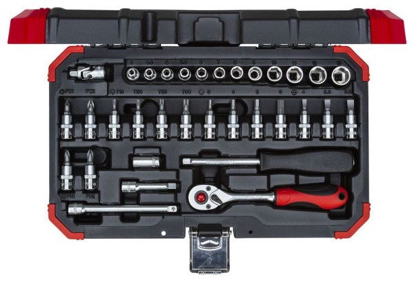 GEDORE rode dopsleutelset 1/4 SW4-13mm 33-delig, 3300051