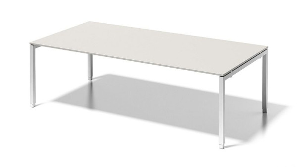 Bisley Cito directiewerkplek/vergadertafel, 650-850 mm in hoogte verstelbaar U-frame, H 19 x B 2400 x D 1200 mm, grijswit/verkeerswit, DUH2412GW396