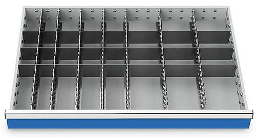 Bedrunka + Hirth lade-inzet T736 R 36-24, voor paneelhoogte 50 mm, 7 x MF 600 mm, 6 x TW 75 mm, 9 x TW 100 mm, 9 x TW 150 mm, 172BLH50