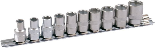 Projahn 1/2" doppenset op rail 10 stuks, 4221