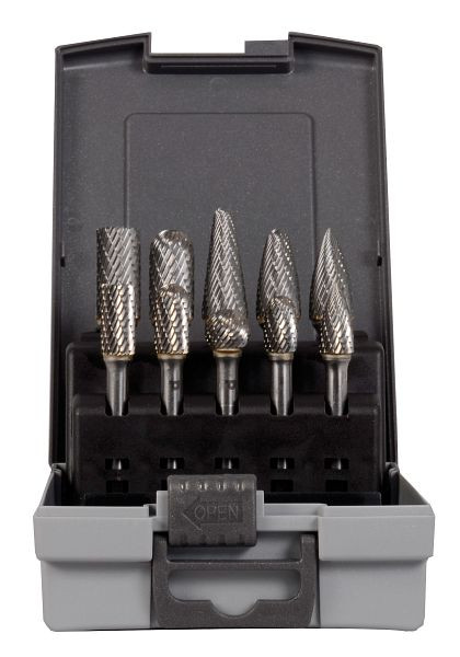 Projahn stiftfrezen HM, 10 stuks in ABS koffer vorm B 9.6, 12.7 / vorm C 9.6, 12.7 vorm L 1, 70290