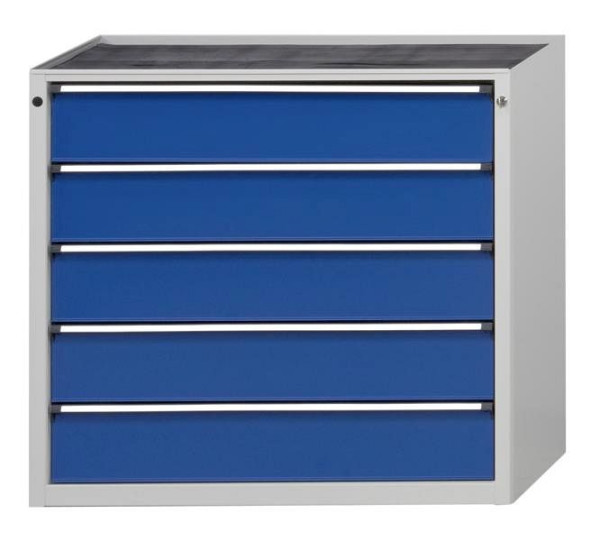 ANKE gereedschapskast; 1060 x 675 x 980 mm; RAL 7035/5010; Kuip met antislipmat; 5 x laden, 610.400