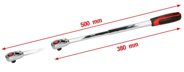 KS Tools 1/2" CHROMEplus telescopische omschakelratel, 36 tanden, 918.1270