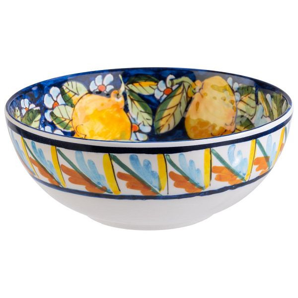 APS kom "MEDITERRANEAN", Ø 20,5 cm, hoogte 8 cm, 1,2 liter, melamine, wit decor, 85291