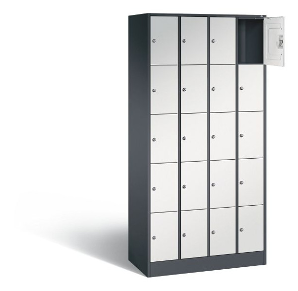 C+P lockerkast serie 8070, H1950xB900xD480mm, kleur: zwartgrijs/lichtgrijs, 80700-40 S10283