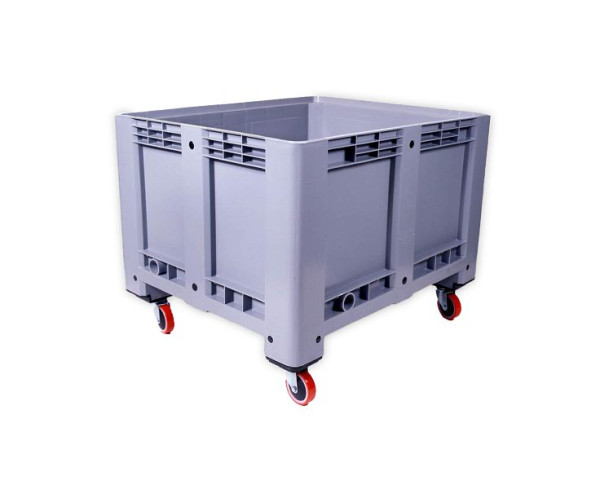 ALPHA palletbox 1200x1000x910 mm gesloten met 4 zwenkwielen (2 met rem), 2233-GR