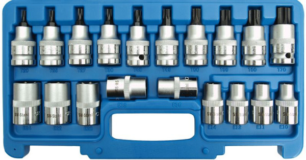 SW-Stahl dopsleutel-inzetstukken, 1/2", 19-delig, 04180L
