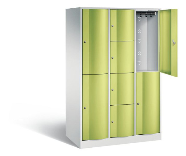 C+P XL combinatie lockerkast Resisto, H1950xB1148xD640mm, kleur: lichtgrijs / virid groen, 8070-3732 S10016