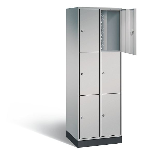 C+P lockerkast Intro, H1950xB620xD490mm, kleur: wit aluminium, 8370-201 S10090