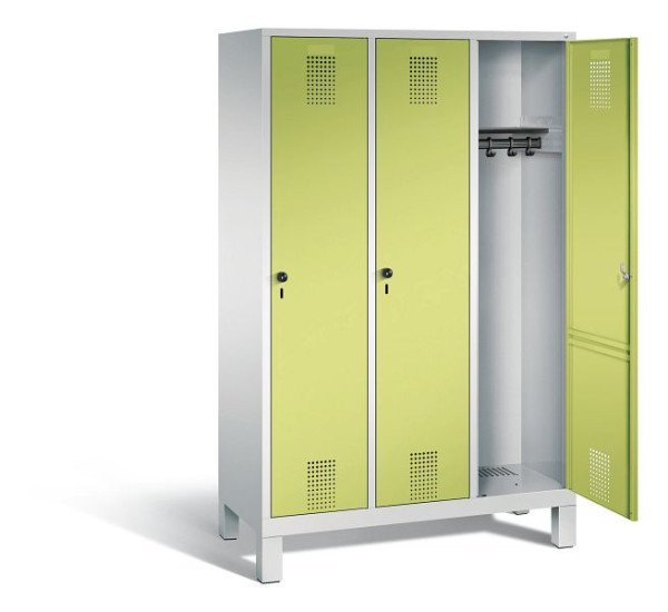C+P Evolo garderobe, H1850xB1200xD500mm, kleur: lichtgrijs / virid groen, 48010-32 S10308