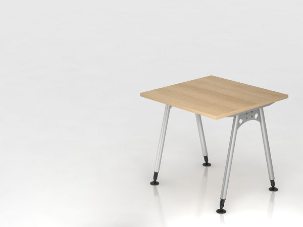 Hammerbacher bureau A-poot 80x80 eiken, rechthoekige vorm, VAS08/E/S