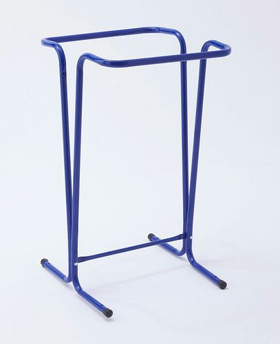 DENIOS afvalzakhouder 120 liter, staand apparaat, blauw, 265-624