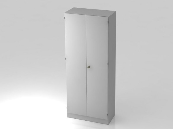 Hammerbacher kast 5OH met onderplaat gestreepte handgreep grijs/grijs, 80x42x200,4 cm (BxDxH), V6100/5/5/SG