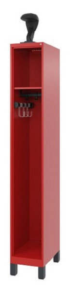 C+P Evolo brandweerkast, model EXPERT, 1 compartiment, H1950B300T500 mm, Vuurrood, Voeten, 0491015-10 S10008