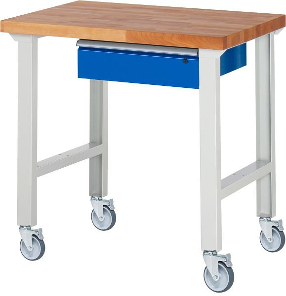 RAU verrijdbare werkbank 7001A1, 1000x700x1000mm, 4 zwenkwielen, 05-7001A1-107B4S4.11
