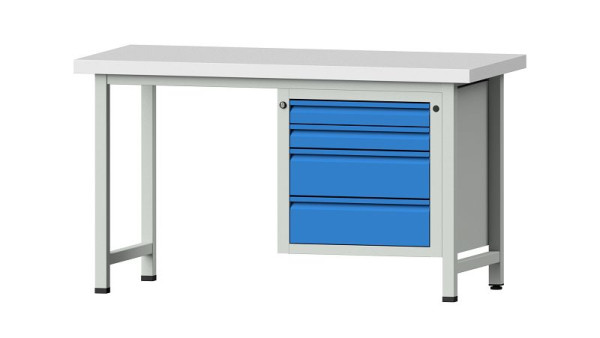 ANKE werkbanken combinatie werkbank, model 707 E, 1500 x 700 x 850 mm, RAL 7035/5012, KSP 50 mm, 510.535
