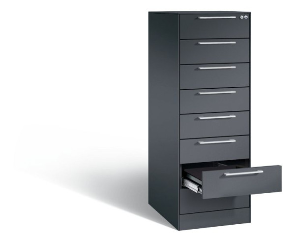 C+P archiefkast Asisto, H1310xB440xD600mm, kleur: zwartgrijs, beugelgreep, 146225-822 S10004