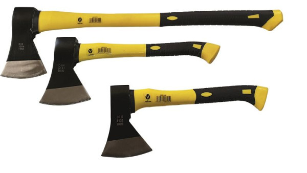 VaGo-Tools bijl hakbijl houten bijl 600 1000 1250 g glasvezelsteel 3-delige set, 240-906/910/215_fv