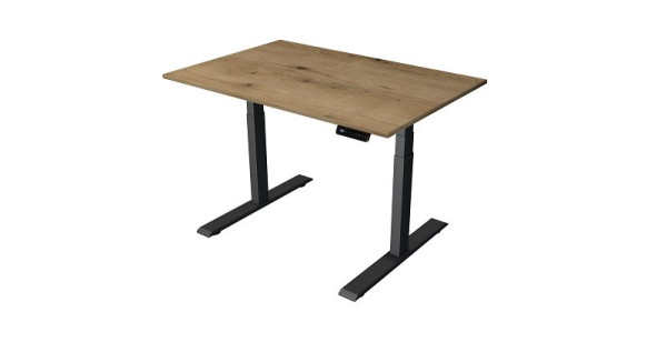 Kerkmann sta-/zittafel B 1200 x D 800 mm, antraciet, elektrisch in hoogte verstelbaar van 630 - 1270 mm, eiken/antraciet, 10270855