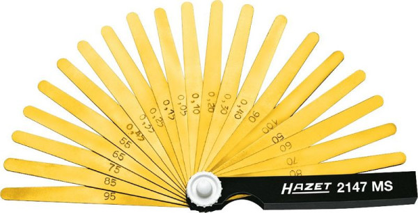 Hazet-voelermaat, 0,05 - 1,0, controle van de elektrodenafstand op bougies 2147 MS: gemaakt van messing - niet-magnetisch, 2147MS