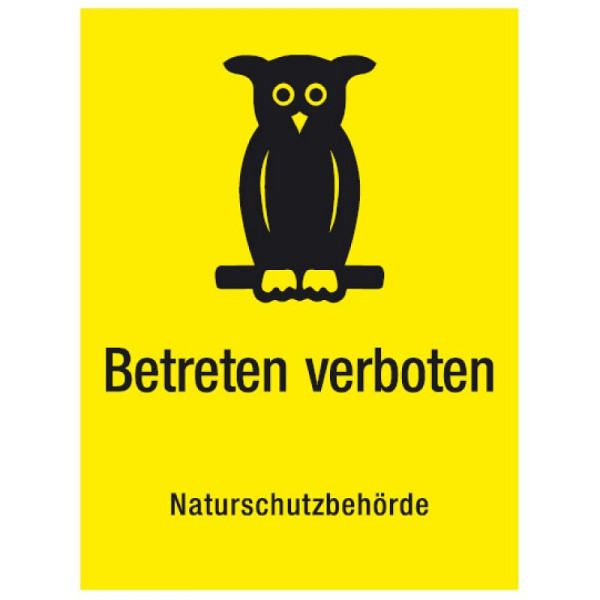Stone HGS natuur- en milieubeschermingsbord - toegang verboden door natuurbeschermingsautoriteit - reflecterend (RA1), geel (RAL 1021)/zwart, uw020009929-gsw