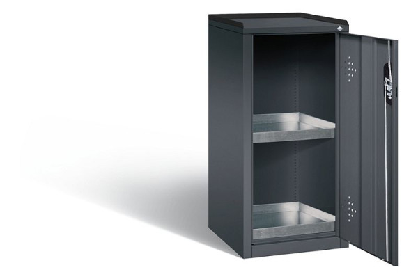 C+P klimaatkast Acurado, H1000xB502xD500mm, kleur: zwart-grijs, verzonken handgreep, 8721-315 S10151