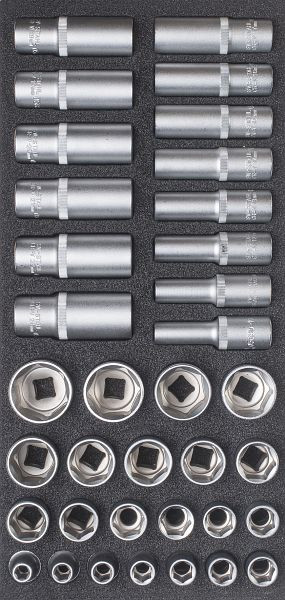 SW-Stahl werkplaatswagen assortiment, dopsleutel 1/2", 36-delig, Z3013-17