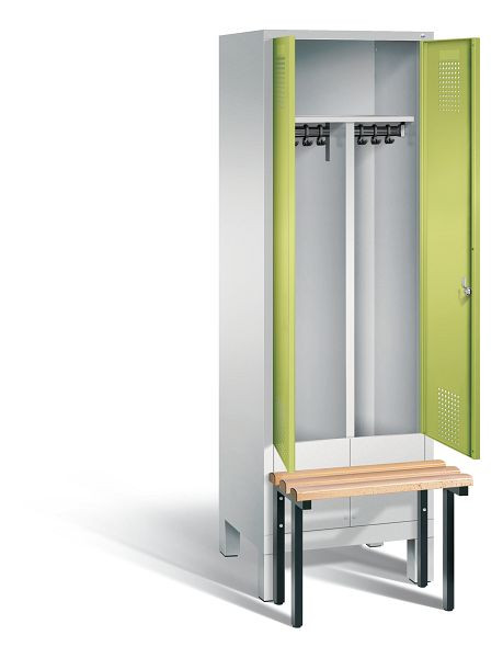 C+P zwart wit kastje Evolo, H1850xW610xD815mm, kleur: lichtgrijs / virid groen, 48032-20 S10099