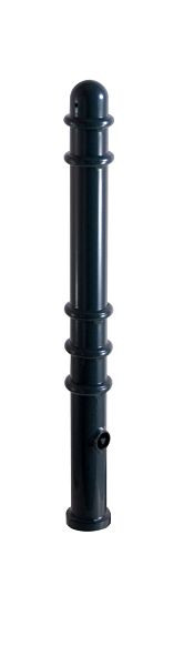 Schake-barrièrestijl paal serie 479B Ø 76 mm, afneembaar, zelfvergrendelend slot met thermisch verzinkte grondhuls, 479FB