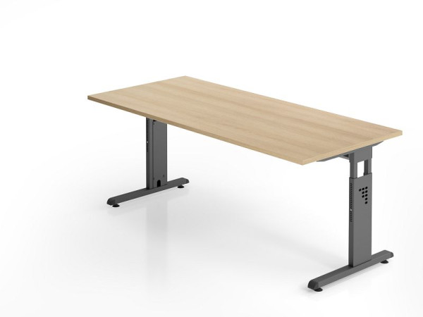 Hammerbacher bureau OS19, 180 x 80 cm, blad: eikenhout, 25 mm dik, 2 mm ABS rand, rechthoekige vorm, VOS19/E/G