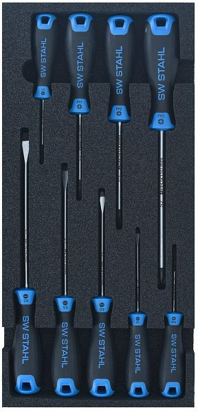 SW-Stahl werkplaatswagen assortiment, schroevendraaiers, 9-delig, Z3013-25