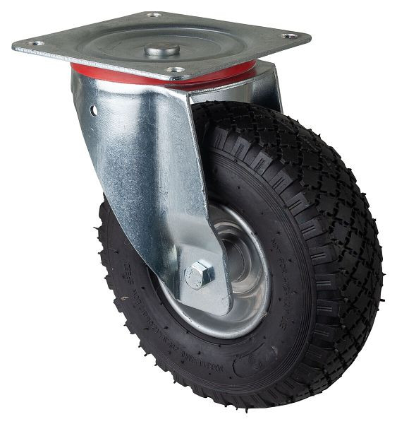 BS rollen transportrol, wielbreedte 85 mm, wiel-Ø 260 mm, draagvermogen 130 kg, luchtwiel rubber zwart, wiellichaam stalen velg, rollager, L400.C90.261