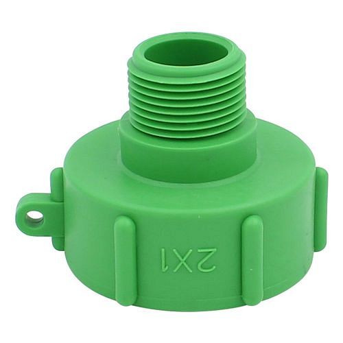 DENIOS IBC-adapter, met 1 fijne schroefdraad AG, voor aansluiting S60x6, verpakking: 3 stuks, 311462