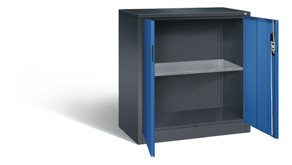 C+P gereedschapskast Acurado, H1000xW930xD500mm, kleur: zwartgrijs / gentiaanblauw, verzonken handgreep, 8821-000 S10279
